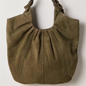 FREE PEOPLE Skadi Suede Scrunch Tote